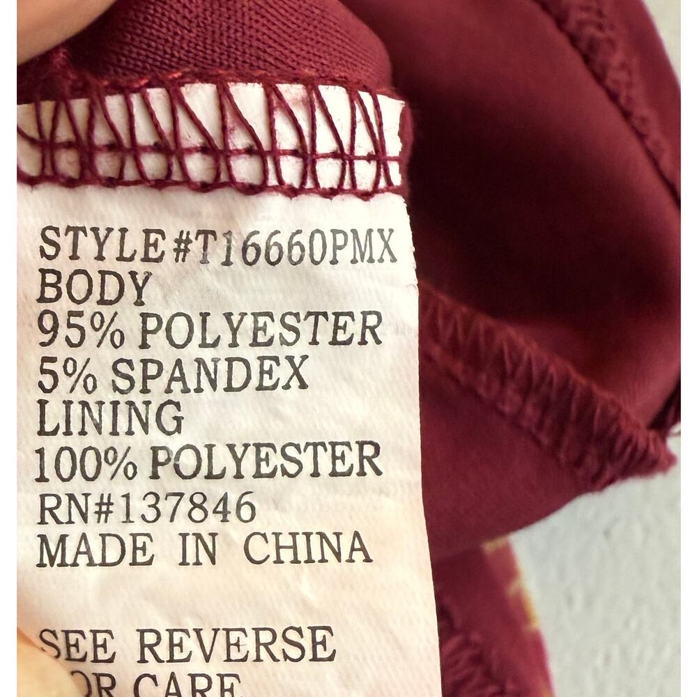 Stem & Vine Floral Peasant Blouse 2X Burgundy Boho Balloon Sleeve Plus - Picture 12 of 13